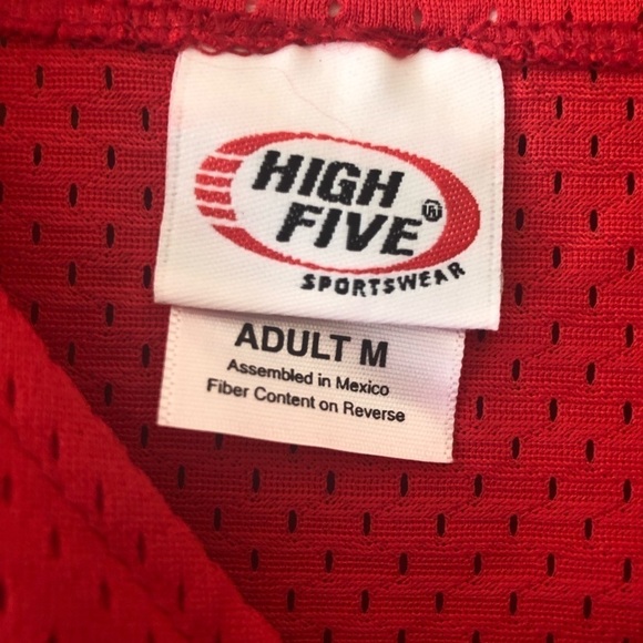 Mens / HIGH FIVE/ Baseball Jersey Sleeveless T Shirt Team Uniform Solid Red M/S - Picture 3 of 10